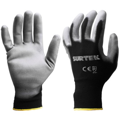 Guante Nylon Talla M Con Recubrimiento Poliuretano Surtek