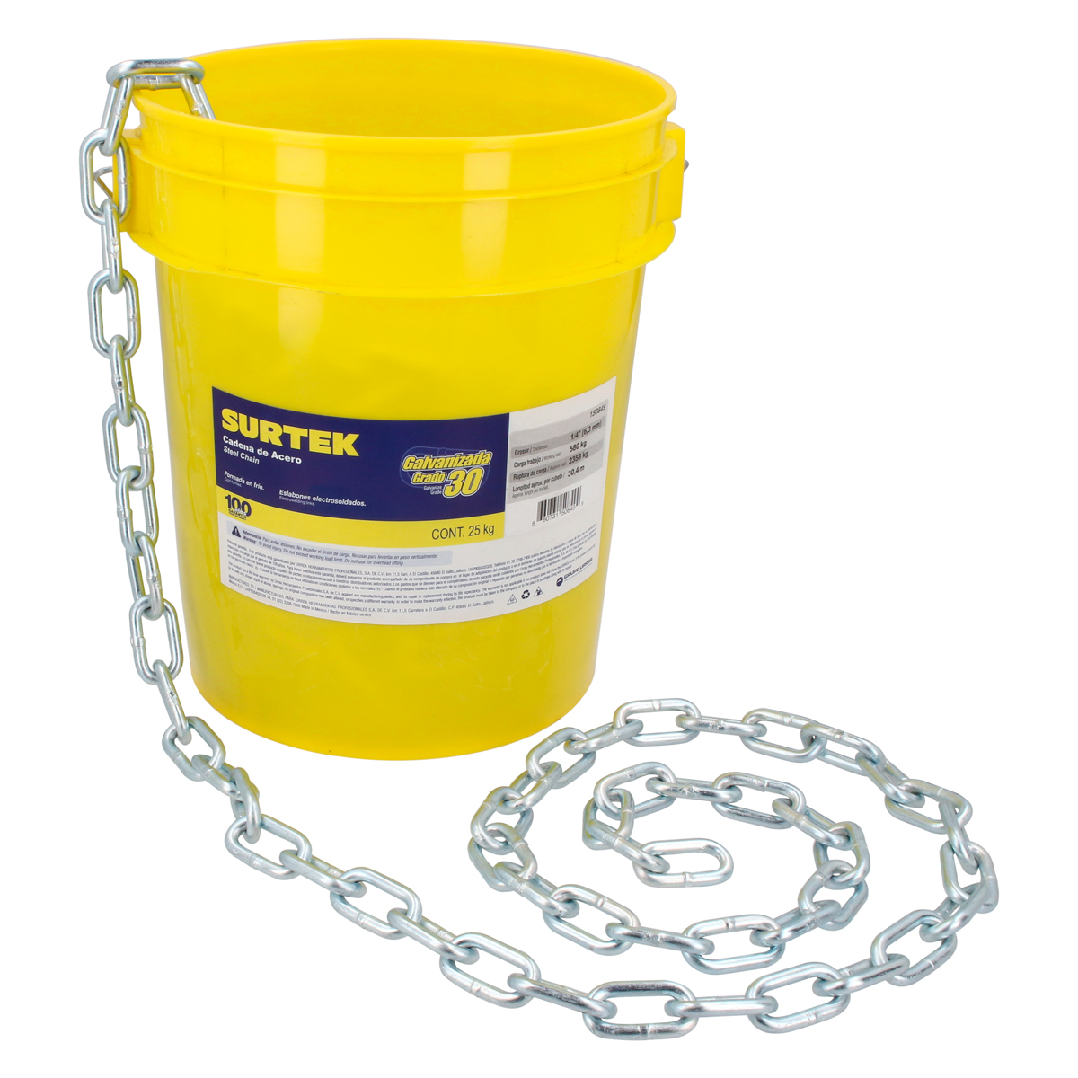 Cadena Galvaniza 1/2" Cub 50Kg Surtek